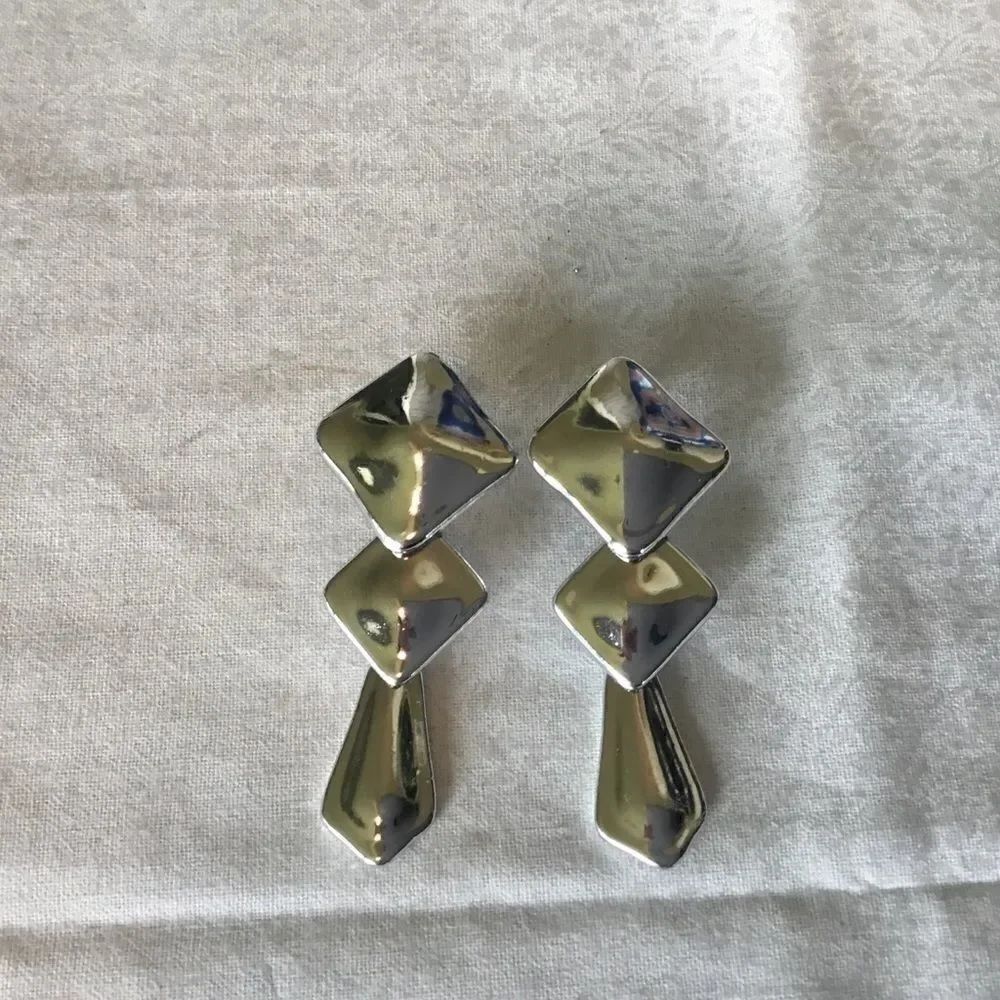 $8 ea or 3/$15. Silvertone Geometric Earrings